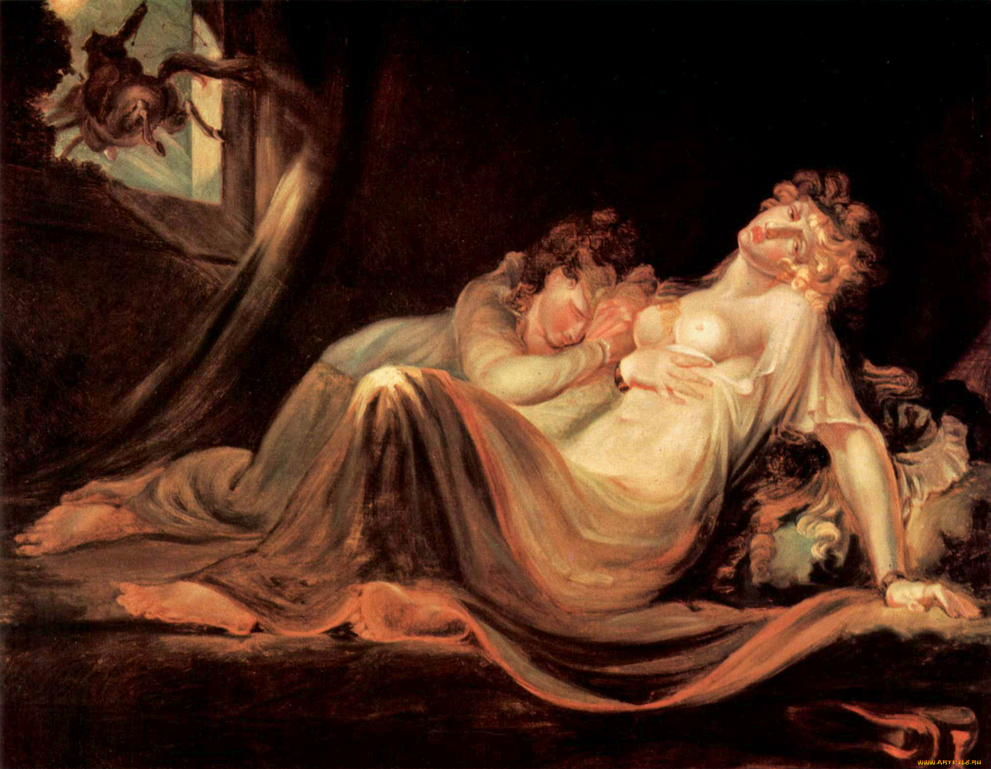 an incubus leaving two sleeping girls-fuseli, , , , , , 